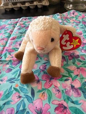 Ty Lamb Plush Toy in Cream and Brown